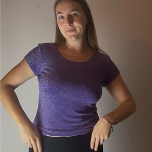 Vintage Y2K Purple Glitter Top